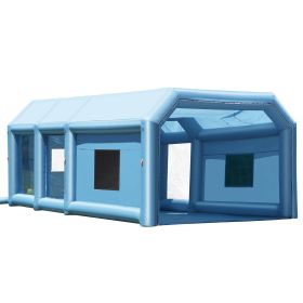 VEVOR Inflatable Paint Booth, 32.8 x 21 x 14.8 ft Inflatable Spray Booth, with 1100W+750W Powerful Blowers and Air Filter System