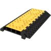 VEVOR 1 Pack of 3-Channel Rubber Cable Protector Ramps Heavy Duty 44000Lbs Load Capacity Cable Wire Cord Cover Ramp Speed Bump Driveway Hose Cable Ram
