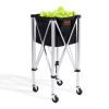 VEVOR Foldable Tennis Ball Hopper, Holds 150 Tennis Balls, Lightweight Aluminum Alloy Tennis Ball Basket Cart with Wheels, Removable Bag, Carry Bag