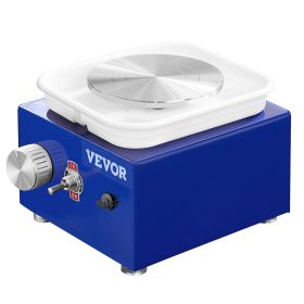 Mini Pottery Wheel, for Kids or Beginners, 2 Turntables 2.6in/3.9in Ceramic Wheel Machine, Adjustable 0-300RPM Speed ABS Detachable Basin