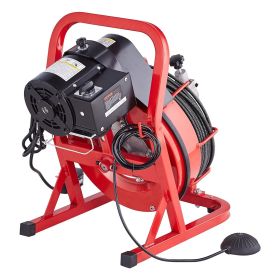 VEVOR Drain Cleaner Machine Electric Drain Auger 50FT x 3/8 In Auto Feed