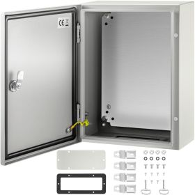 VEVOR Electrical Enclosure Box, 16'' ×12'' ×6'', Carbon Steel Hinged Junction Box, IP66 Waterproof & Dustproof, Outdoor Electrical Box