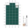 VEVOR Pool Safety Cover Fits18x36ft Inground Safety Pool Cover Green Mesh with 4x8ft Center End Steps Solid Pool Safety Cover for Swimming Pool Winter