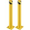 VEVOR Safety Bollard, 36 Inch Height Bollard Post, 4.5 Inch Diameter Steel Pipe Safety Bollard Post, Yellow Steel Bollard