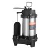 VEVOR Submersible Sewage Pump Water Pump 0.75HP 5000GPH 28 ft Lift for Basement