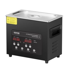 VEVOR 3L Ultrasonic Cleaner with Heater and Timer, 110W Stainless Steel Ultrasonic Cleaner Machine with Degas & Gentle Modes