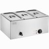 VEVOR Commercial Electric Food Warmer 3-Pan Countertop Buffet 17.4QT Bain Marie