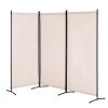 Room Divider 3 Panel Fabric Room Privacy Screen for Office Bedroom Beige