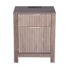 Farmhouse End Table Square Night Stand with USB & Outlets Set of 2 Gray