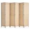 6 Panel Room Divider Bamboo Hand-Woven Folding Privacy Screens Natural