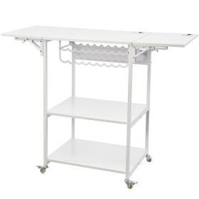 VEVOR Heat Press Table 3Tier Movable Heat Press Stand Foldable with Wheels White