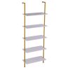 VEVOR Industrial Square Pipe Shelf 5 Tier 24x11.8in Wall-Mount Gold White