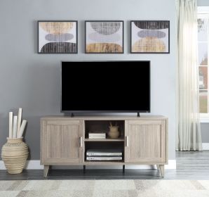 Bridgevine Home Briggs Modern 60 Inch TV Stand for TVs up to 65 inches, Stonewash Grey Finish