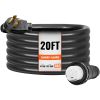 VEVOR 50 Amp Generator Cord and Power Inlet Box Kit, 20FT, NEMA 14-50P/SS2-50R STW 6/3+8/1 AWG Generator Power Cord with Twist Lock Connector