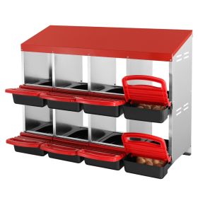 VEVOR 8-Compartment Chicken Nest Box Mental Box with Inclined Nesting Boxes
