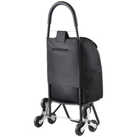 Stair Climbing Cart Foldable Shopping Cart 36L with Storage Bag 6 Wheels