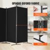 Room Divider 4 Panel Fabric Privacy Screen for Office Bedroom Black