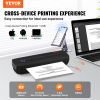 VEVOR Portable Thermal Printer - 2600mAh Battery, 300 DPI, Bluetooth Inkless Mobile Printer for A4, A5 & 8.5" x 11" Thermal Paper, Compatible with iOS