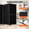 Room Divider 3 Panel Fabric Room Privacy Screen for Office Bedroom Black