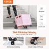 Foldable Cart with Stair Climbing Wheels Collapsible Rolling Crate 65L