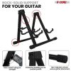 5 CORE Double Guitar Stand Floor Adjustable Heavy Duty A Frame Universal Folding Acoustic Electric Bass Mandolin Banjo Violin Holder Multiple Folding