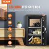 VEVOR Single Door 3.5 cu.ft Safe Box with Key Lock & Password LED Light Black, organize cash, passports, jewelry, gold, watches and documents
