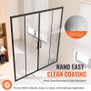VEVOR Semi-frameless Double Sliding Shower Door SGCC Tempered Glass Matte Black