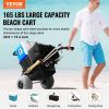 VEVOR Beach Dolly with Big Wheels for Sand, 29.9" x 15.4" Cargo Deck, w/ 12" Balloon Wheels