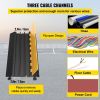 VEVOR 1 Pack of 3-Channel Rubber Cable Protector Ramps Heavy Duty 44000Lbs Load Capacity Cable Wire Cord Cover Ramp Speed Bump Driveway Hose Cable Ram