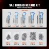 VEVOR 131 PCS Helicoil Thread Repair Kit SAE Tool 1/4 5/16 3/8 7/16 1/2 in UNC