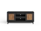 Bridgevine Home Ventura 65 inch TV Stand for TVs up to 75 inches, No Assembly Required, Black and Bourbon Finish