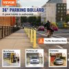 VEVOR Safety Bollard, 36 Inch Height Bollard Post, 4.5 Inch Diameter Steel Pipe Safety Bollard Post, Yellow Steel Bollard