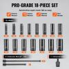 VEVOR Impact Sockets Set 18pcs 6-Point 3/8" Drive Bit Ratchet Tool Kit Case
