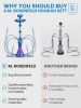 Blue 4 Hose Hookah Set with Everything Portable good for traveling