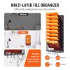 VEVOR Hanging Wall Files Organizer, 10-Tier Vertical Wall File Holder, Metal Wall Mounted Magazine Mail Paper Document Storage Folder