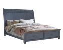 Bridgevine Home Americana King Size Sleigh Bed, Corduroy Blue Finish