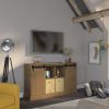 Bridgevine Home Lincoln Farmhouse 60 Inch TV Stand for TVs up to 65 inches, Classic Walnut Finish