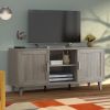 Bridgevine Home Briggs Modern 60 Inch TV Stand for TVs up to 65 inches, Stonewash Grey Finish