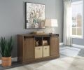 Bridgevine Home Lincoln Farmhouse 60 Inch TV Stand for TVs up to 65 inches, Classic Walnut Finish