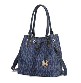 MKF Collection Jane Tote Handbag by Mia k (Material: Polycarbonate, Color: NAVY)