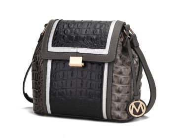 MKF Collection Jamilah Crossbody Vegan Leather Women by Mia k (Material: Vegan Leather, Color: Charcoal)