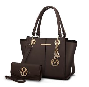 MKF Collection Ivy Vegan Leather Women Tote Bag with wallet by Mia k (Material: Polycarbonate, Color: Chocolate)