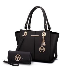 MKF Collection Ivy Vegan Leather Women Tote Bag with wallet by Mia k (Material: Polycarbonate, Color: Black)