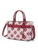 MKF Collection Coleen Vegan Leather Women Plaid Satchel Bag by Mia k