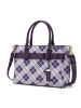 MKF Collection Coleen Vegan Leather Women Plaid Satchel Bag by Mia k