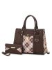 MKF Collection Christine Plaid Vegan Leather Women Satchel Bag with Wallet by Mia k