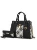 MKF Collection Christine Plaid Vegan Leather Women Satchel Bag with Wallet by Mia k