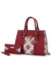 MKF Collection Christine Plaid Vegan Leather Women Satchel Bag with Wallet by Mia k