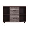 2-Drawer Black Oak Wood 35.43 in. W Lateral File Cabinet