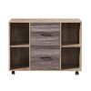 2-Drawer Black Oak Wood 35.43 in. W Lateral File Cabinet